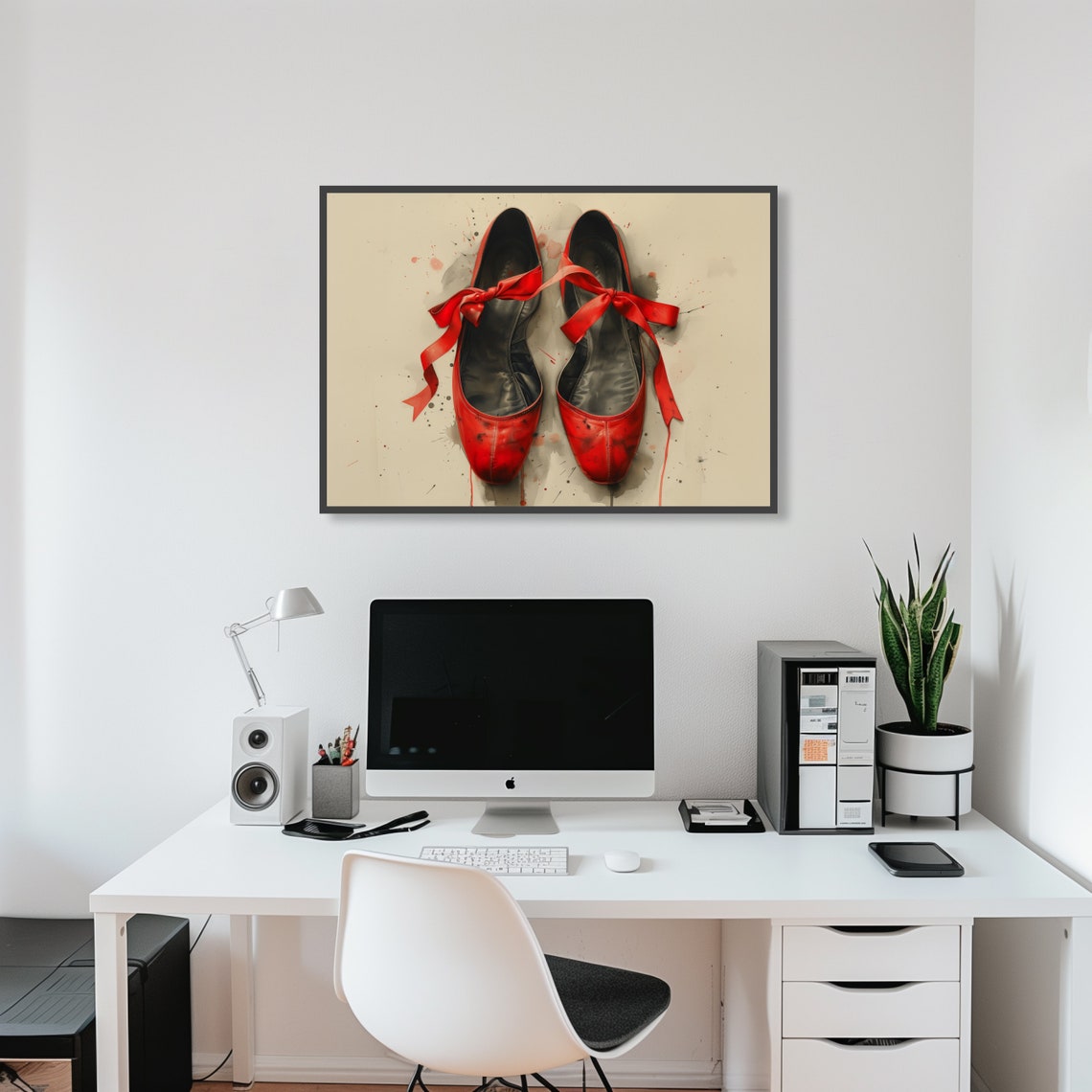 Red Ballet Shoes Wall Art Vibrant Dancer Poster Modern Dance Decor Unique Gift For Ballet Lovers - Image 4