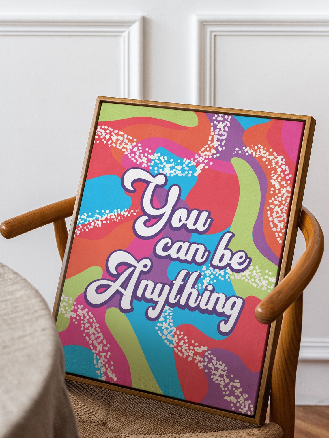 You Can Be Anything Groovy Retro Rainbow Motivational Poster - Image 2