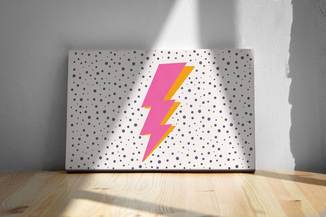 Lightning Bolt Funky Room Decor Art Print - Image 3