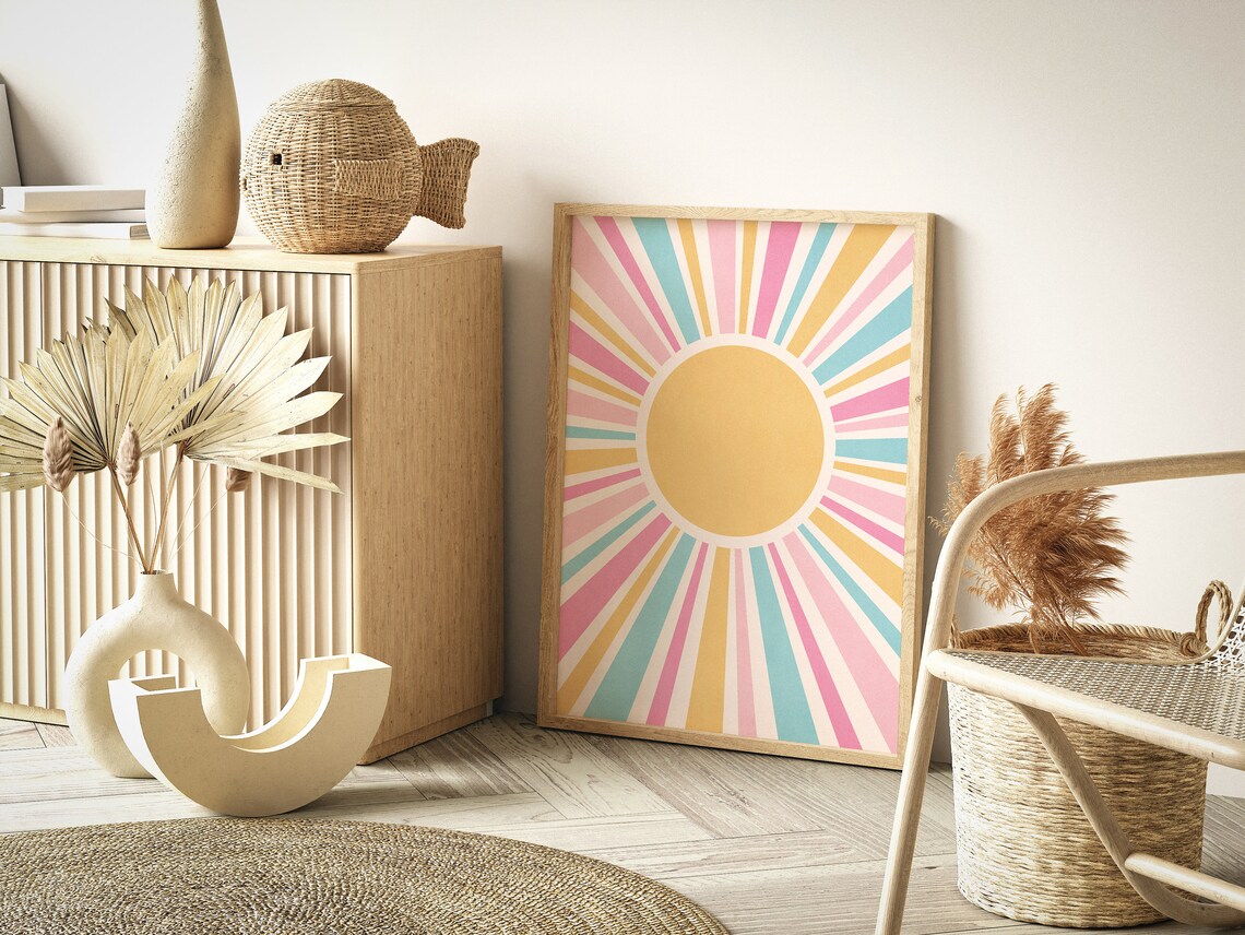 Sun Minimalist Print, Boho Nursery Decor - Image 2