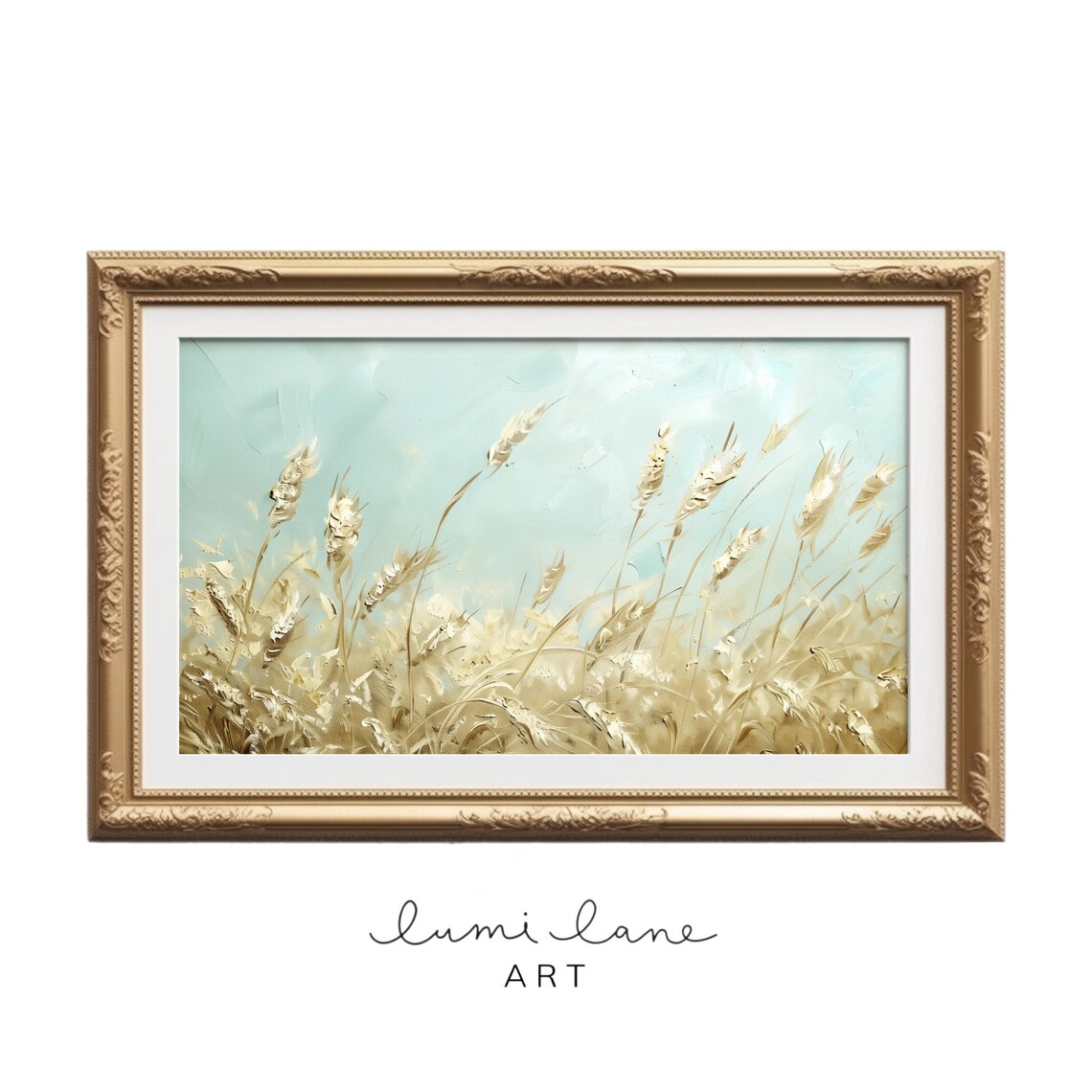 Golden Wheat Field Neutral Botanical Farmhouse Textured Wall Art