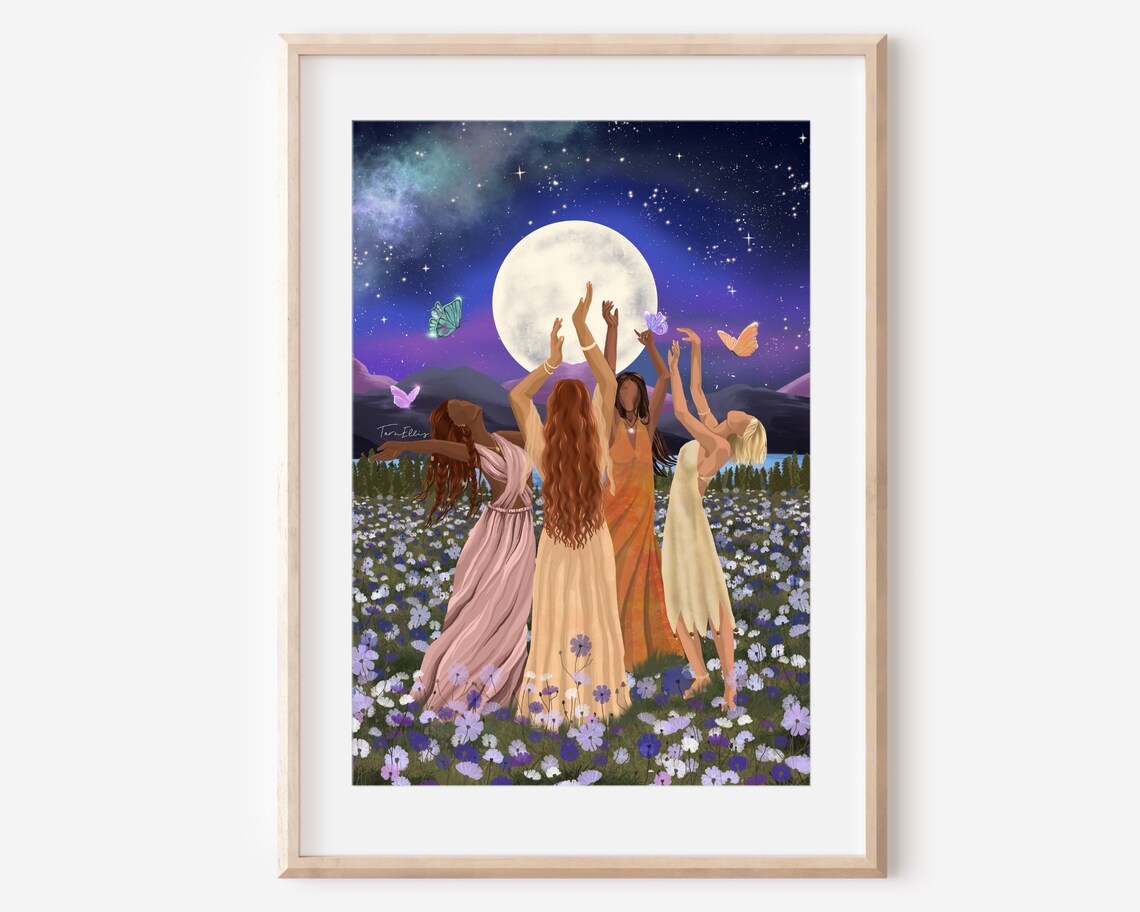 Cherishing Life Floral Friendship Circle Poster Print