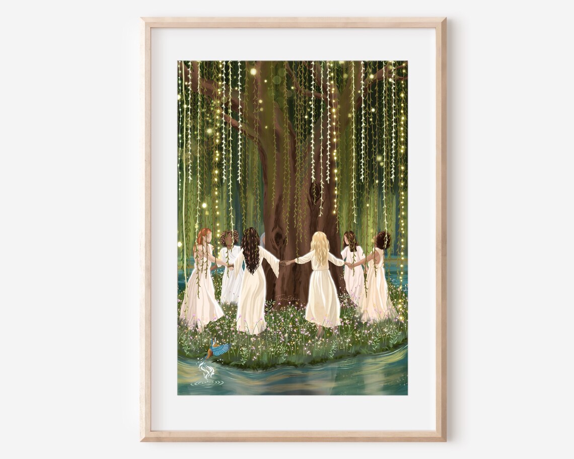 Dancing Willow Art Print, Goddess Friendship Tree