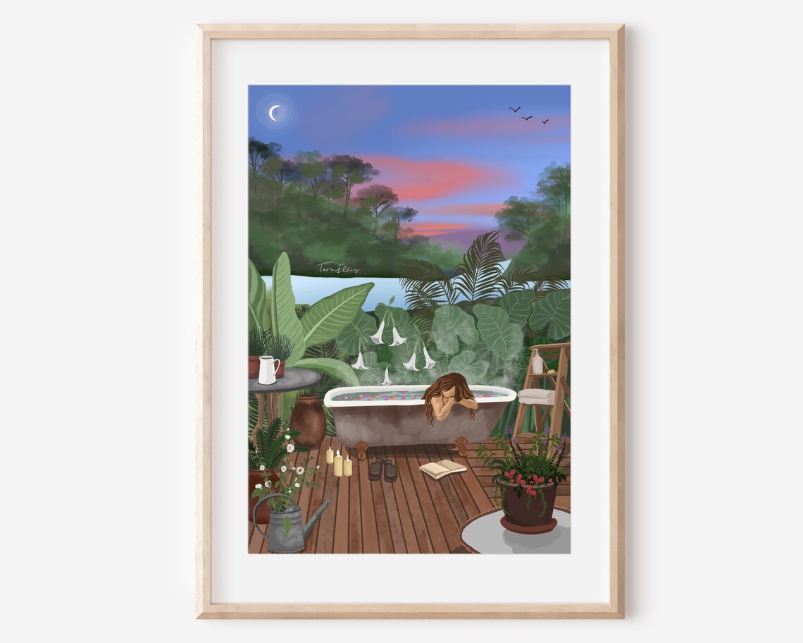 Dream Time Bath Spiritual Bathroom Wall Decor Art Print