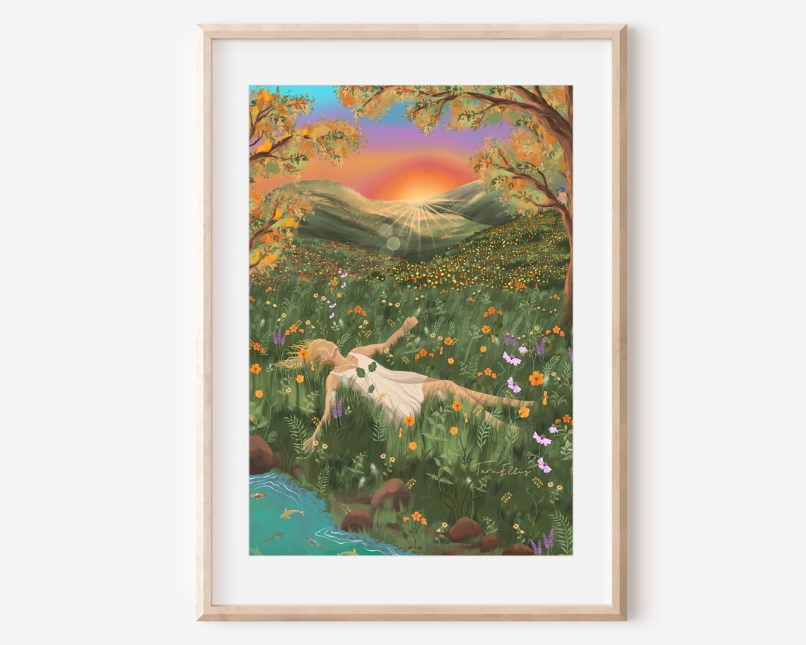 Field Of Dreams, Boho Summer Meadow Art Print