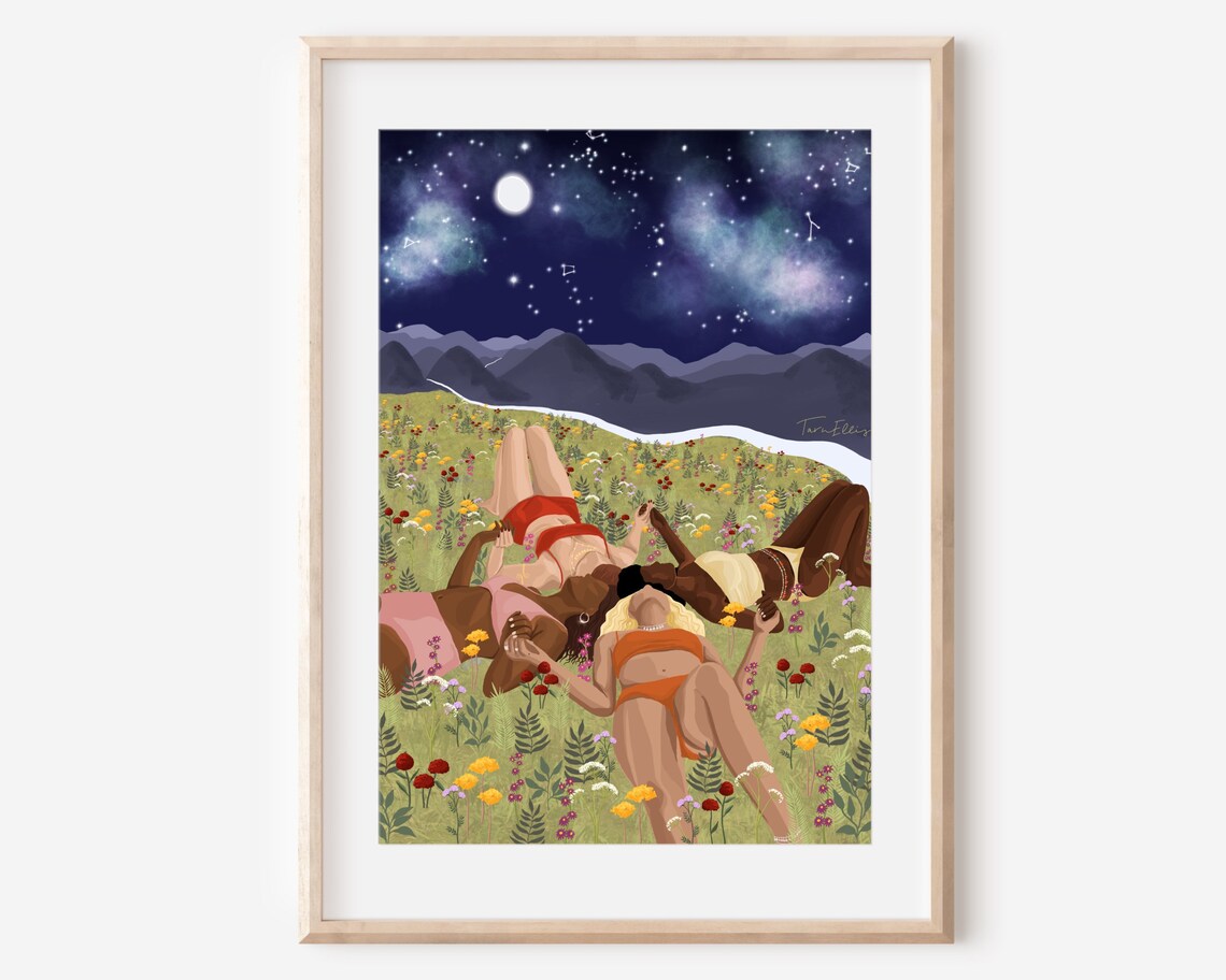 Wonderful World Floral Unity Friendship Art Print