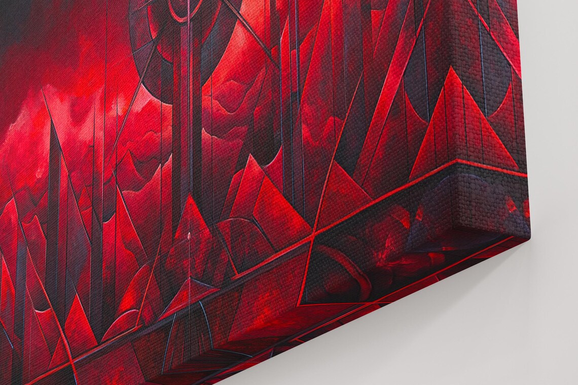 Fiery Solar Bloom, Abstract Modern Art Print - Image 4