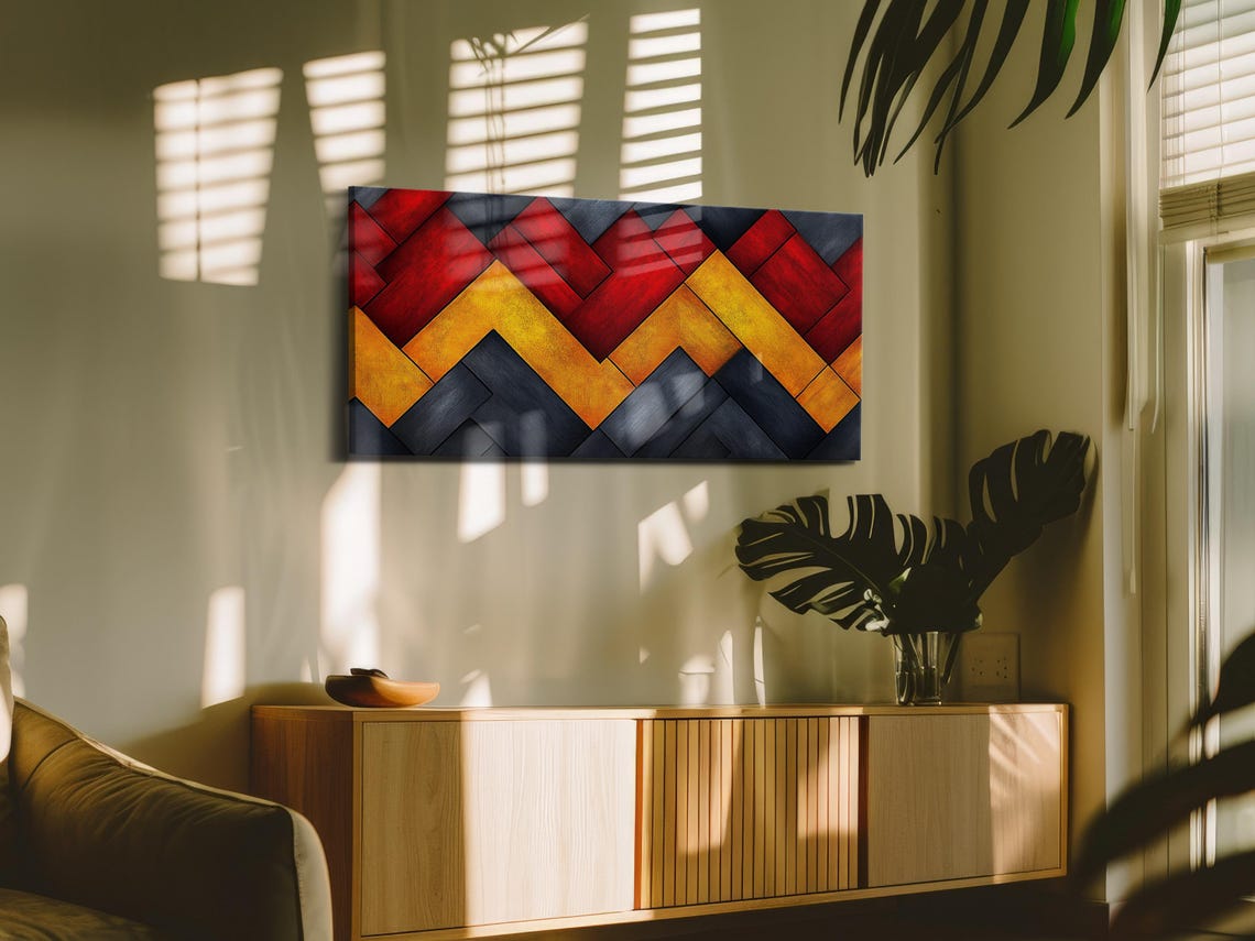 Bold Chevron Graphic Pattern Art Print - Image 3