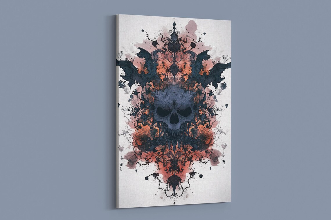 Red And Black Contrast Abstract Art Print