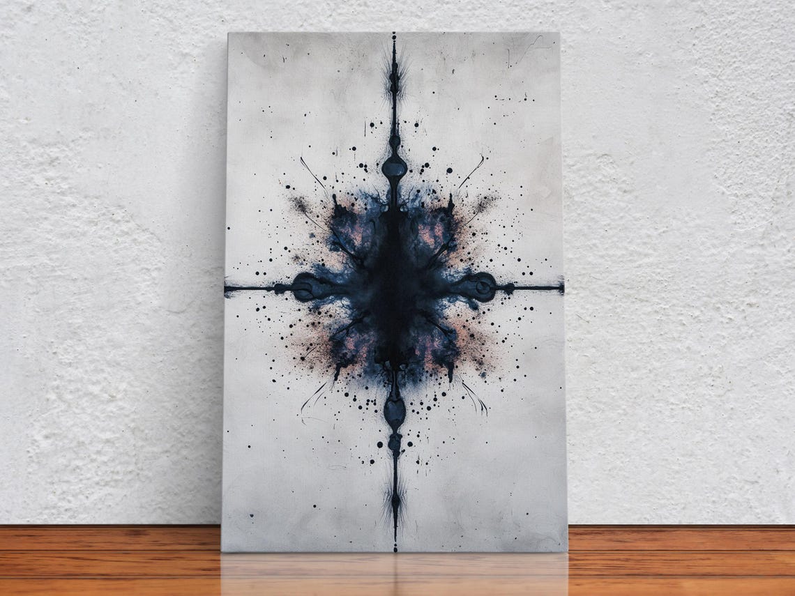 Stark Ink Cross Symmetry Wall Art Print - Image 2
