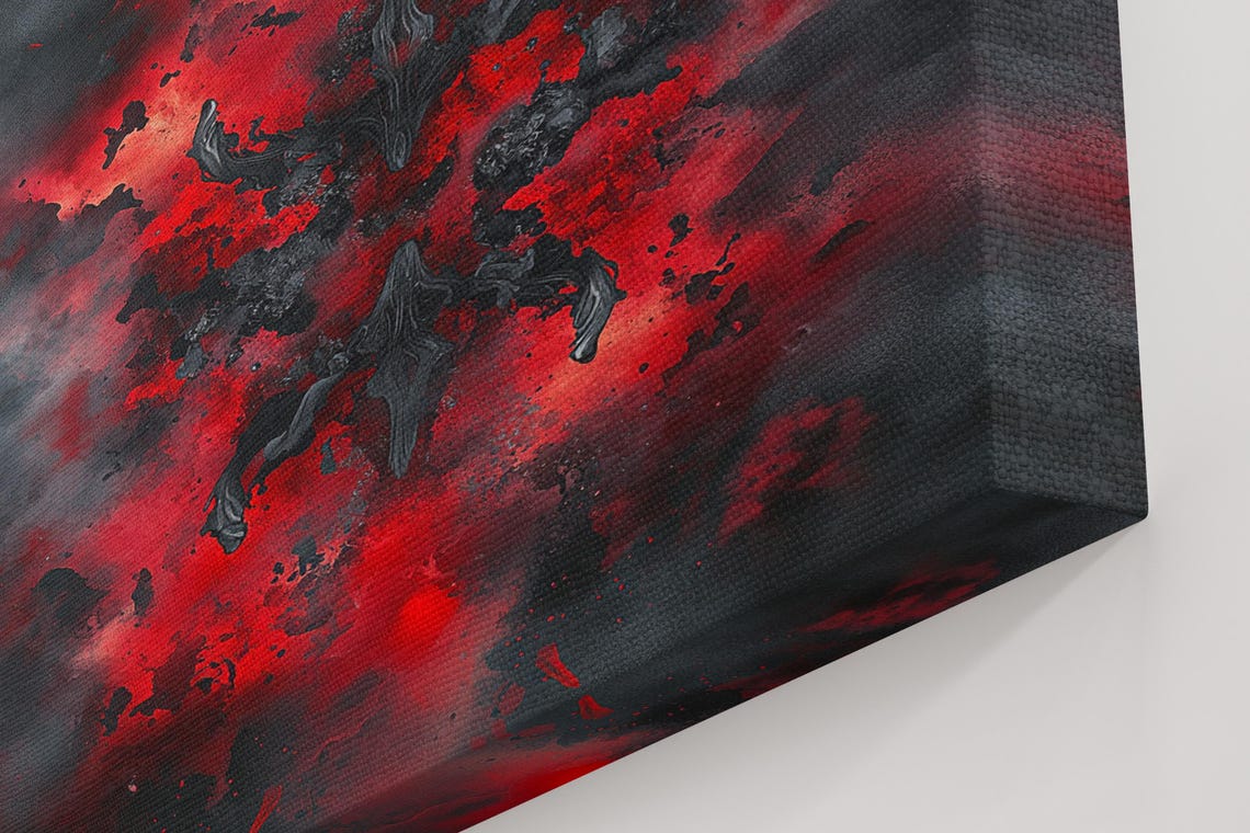 Red Ink Fireburst Abstract Art Print - Image 5