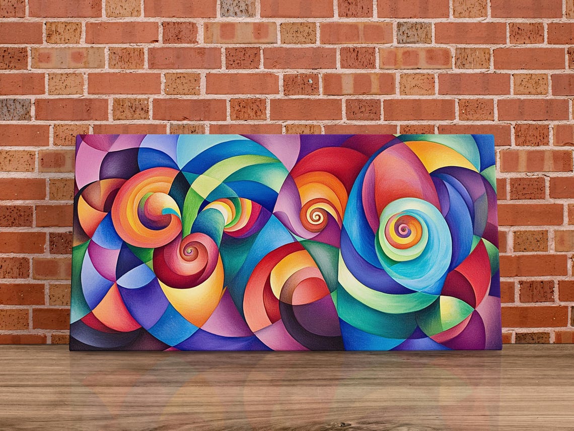Swirling Rainbow Spiral Art Print - Image 4