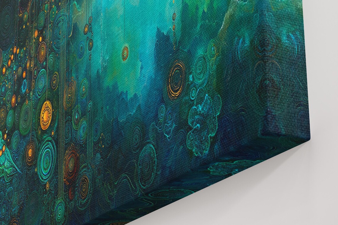 Celestial Green Whirl - Abstract Modern Art - Image 4