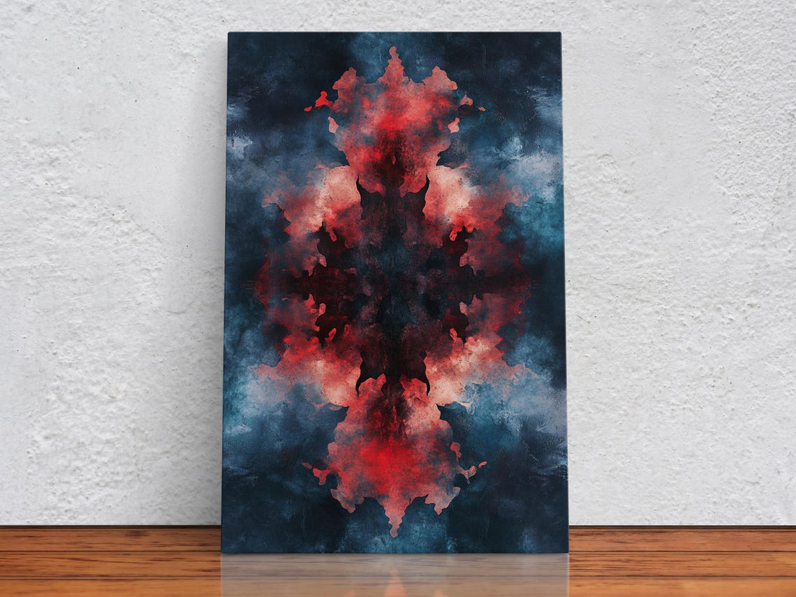 Red And Blue Ink Contrast Poster - Image 2