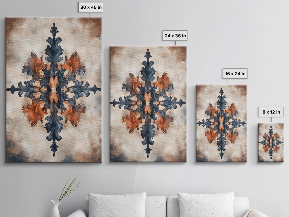 Earthy Abstract Symmetry, Geometric Art Print - Image 3