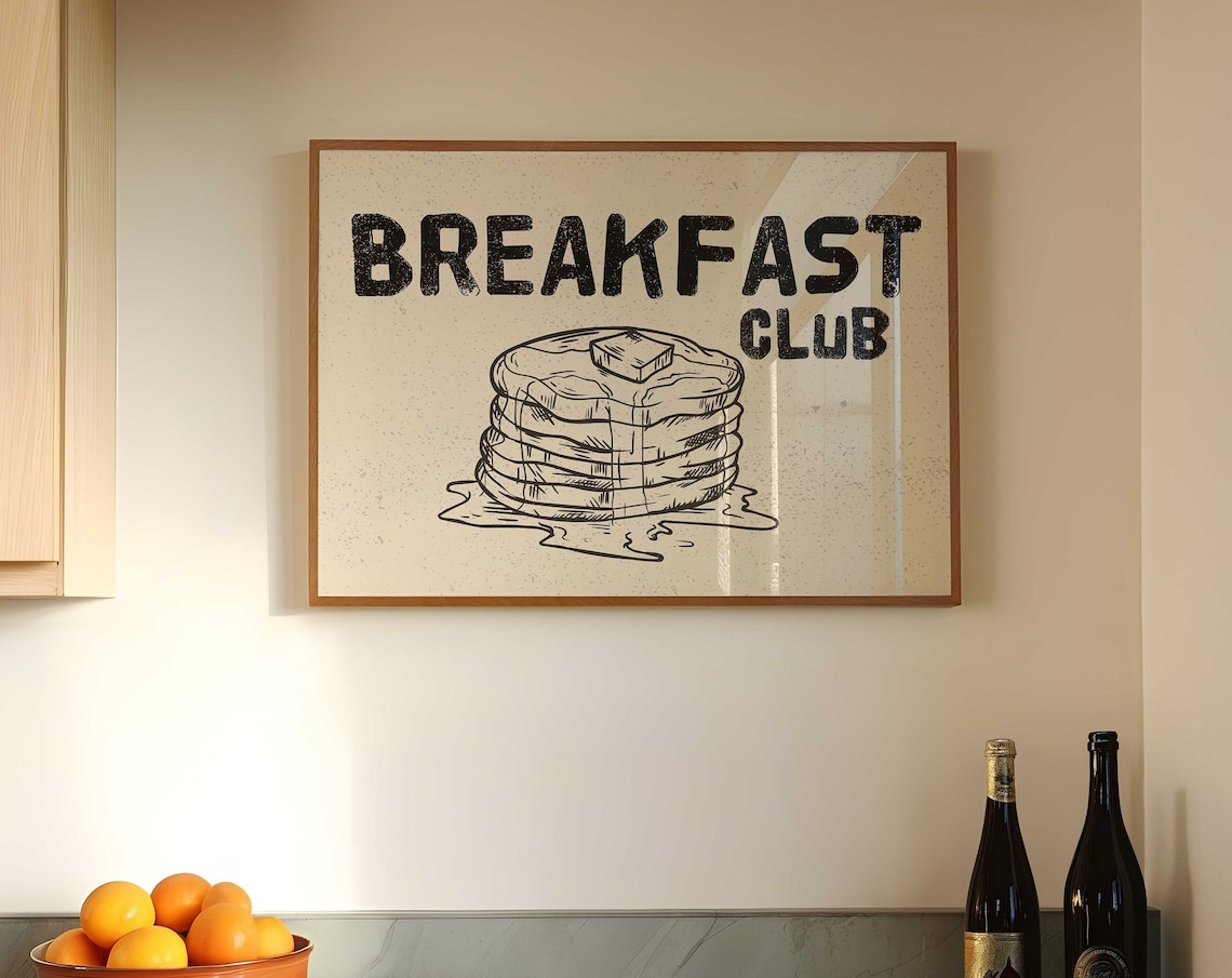 Vintage Pancakes Poster, Retro Kitchen Wall Art