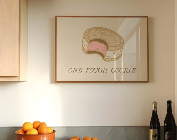 Cookie Poster Food Print Trendy Horizontal Kitchen Wall Art Retro Food Poster Cookie Art Print Aesthetic Kitchen Decor Wall Art