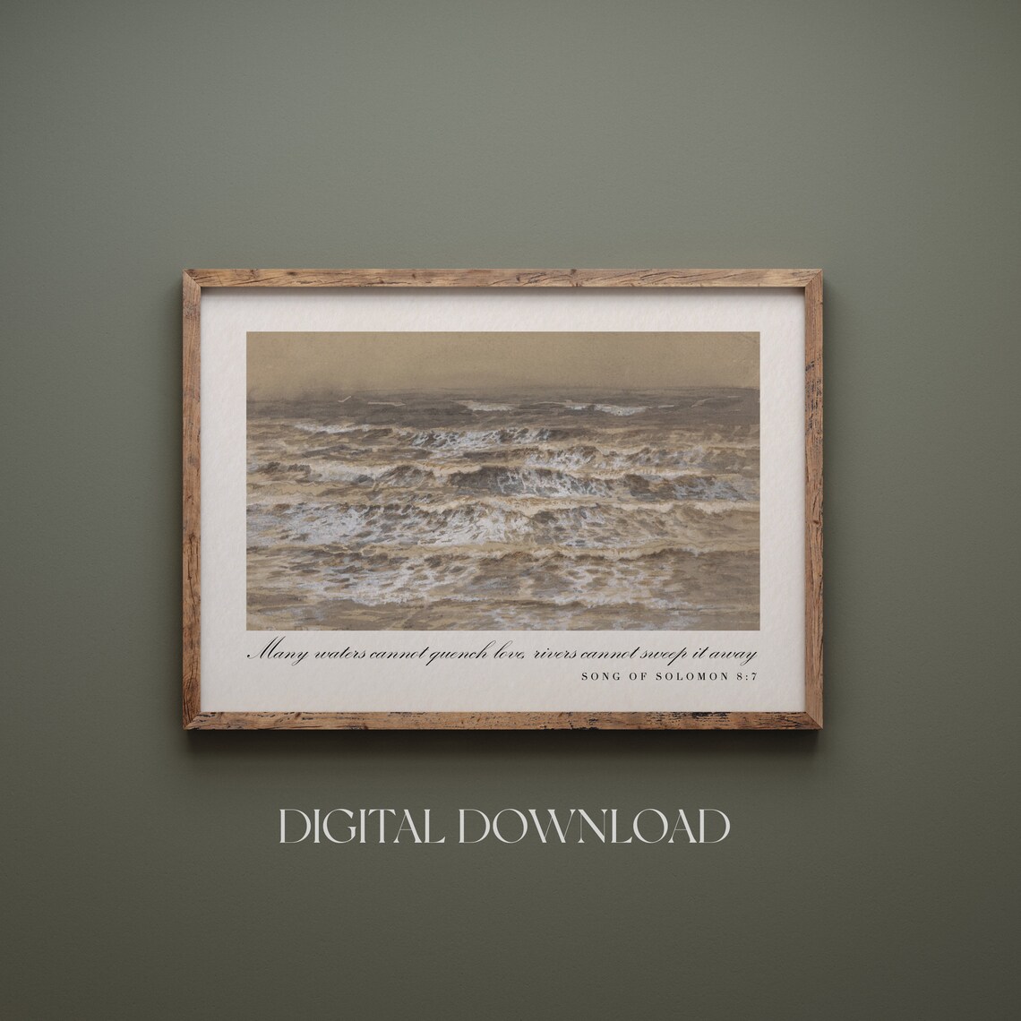 Song of Solomon 8:7 Many Waters Cannot Quench Love Ocean Wave Christian Poster - Image 4