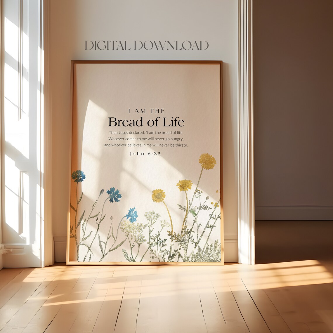 I Am The Bread Of Life The I Am Statements Of Jesus Christian Wall Art Bible Verse Wall Art Wildflower Bible Wall Deco - Image 3