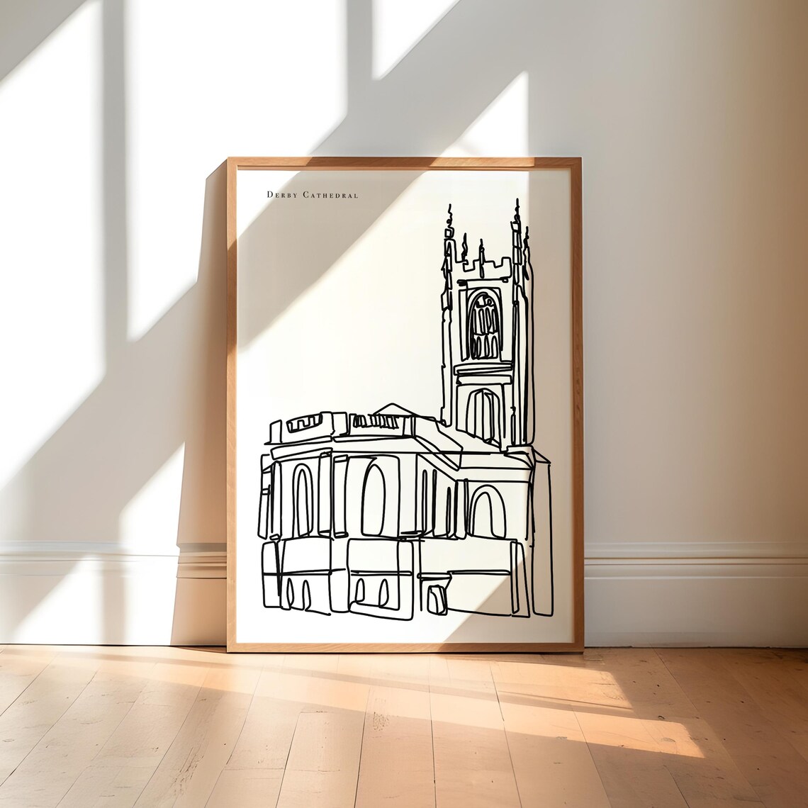 Derby Cathedral Art Print, City Destination Gift