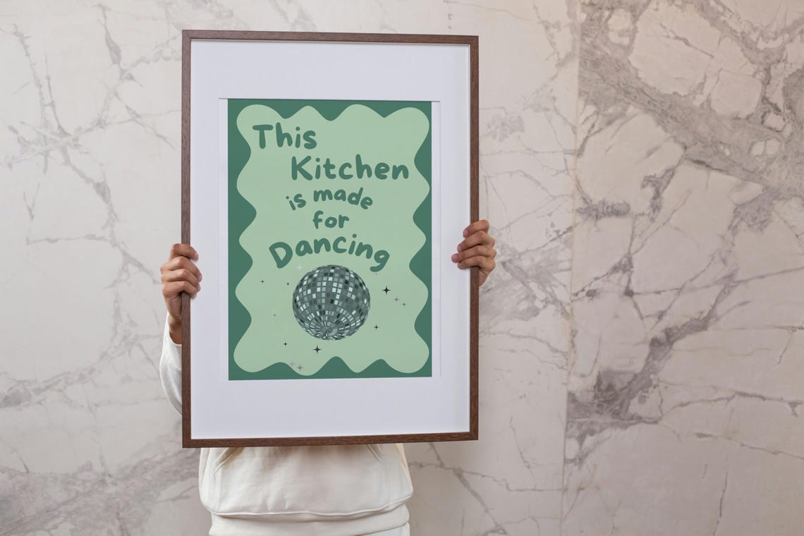 This Kitchen Is Made For Dancing Wall Print Home Decor Cute Art Housewarming Gifts Kitchen Poster - Image 2