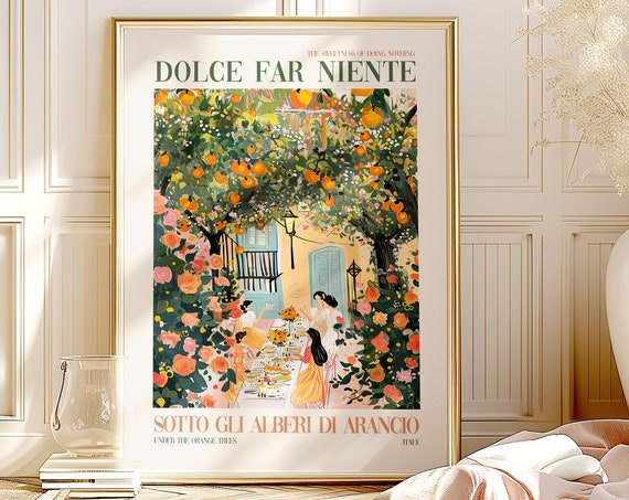 Dolce Far Niente Italian Dinner Party Art Print