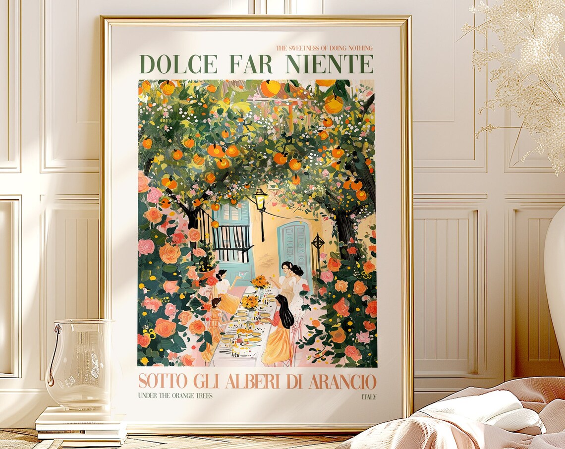 Dolce Far Niente Italian Dinner Party Art Print