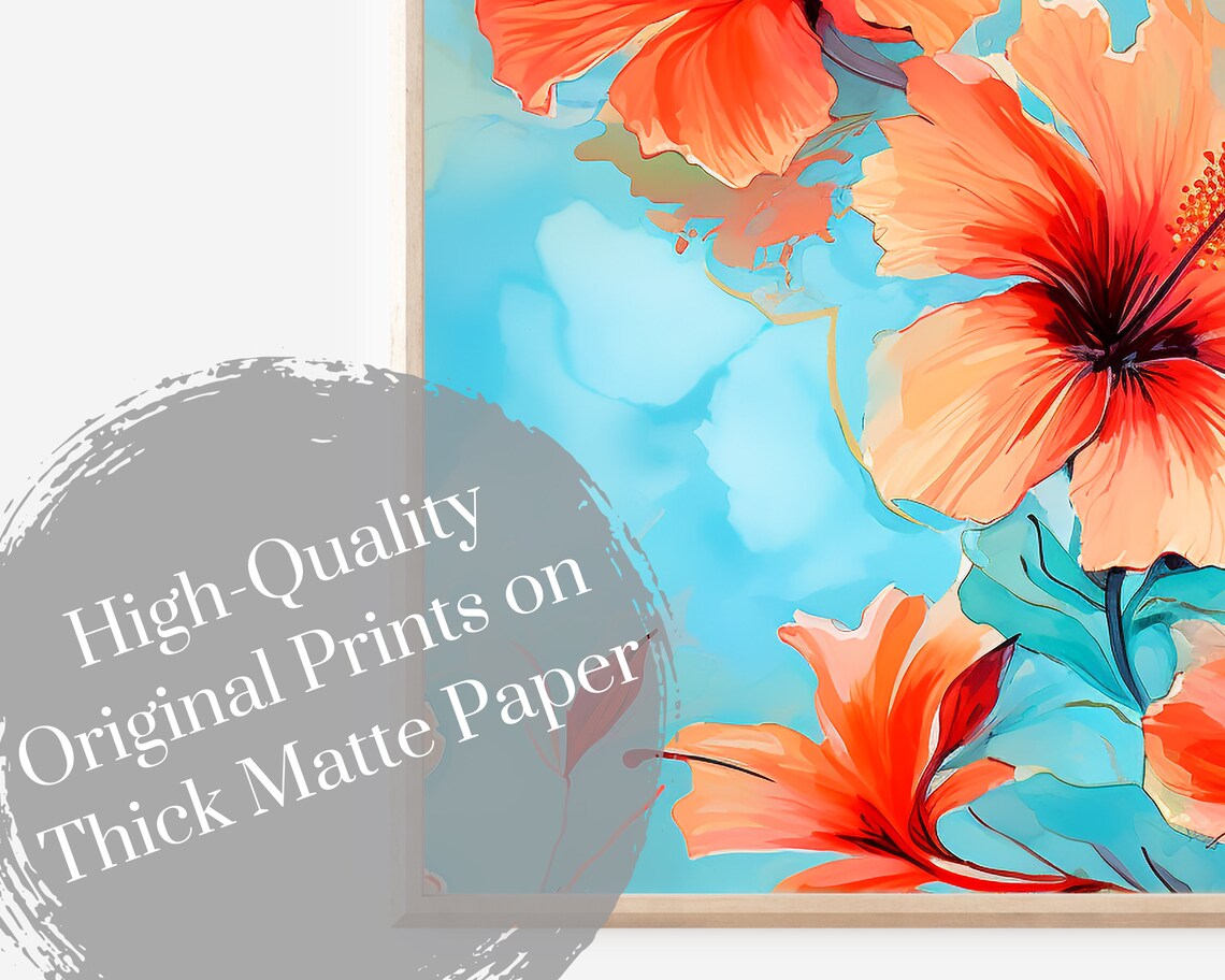 Vibrant Hibiscus Art Print, Tropical Floral Decor - Image 3