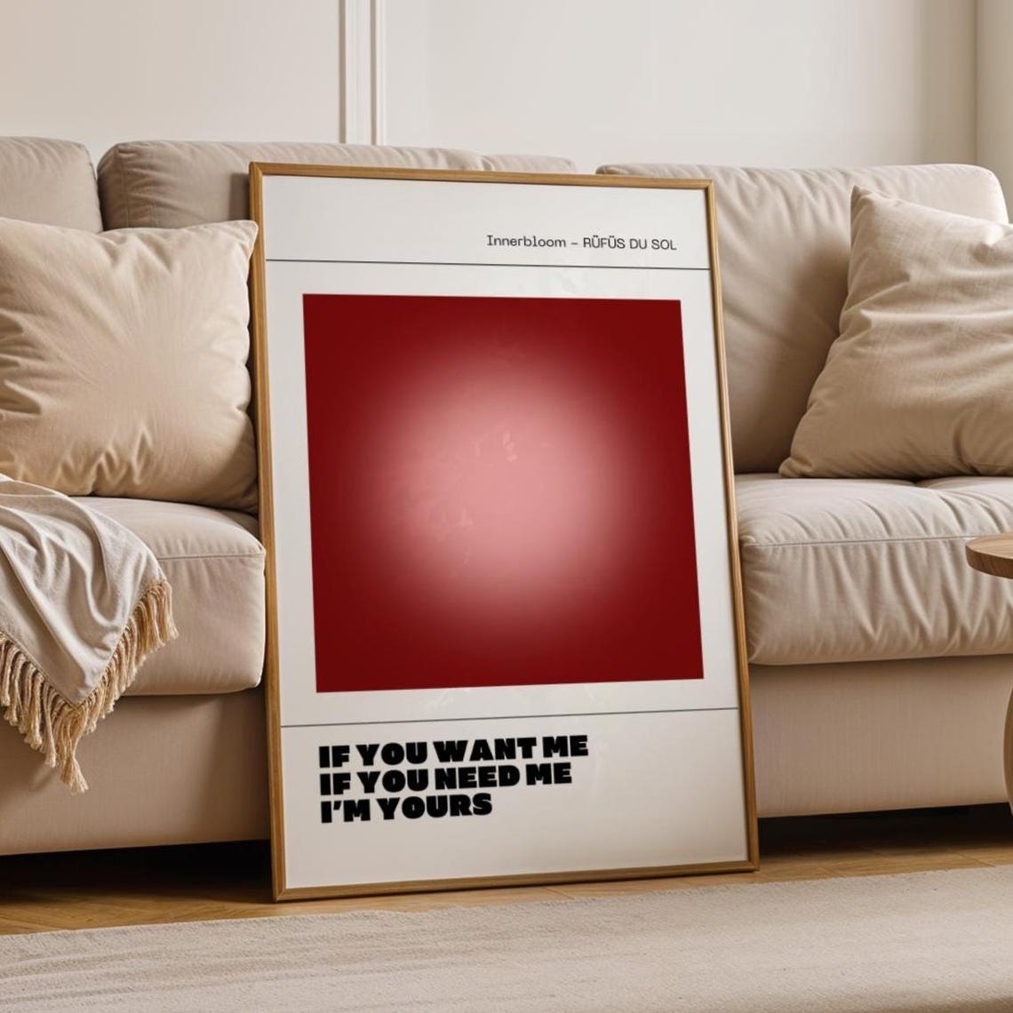 RUFUS DU SOL Innerbloom Red Aura Lyric Typography Music Poster