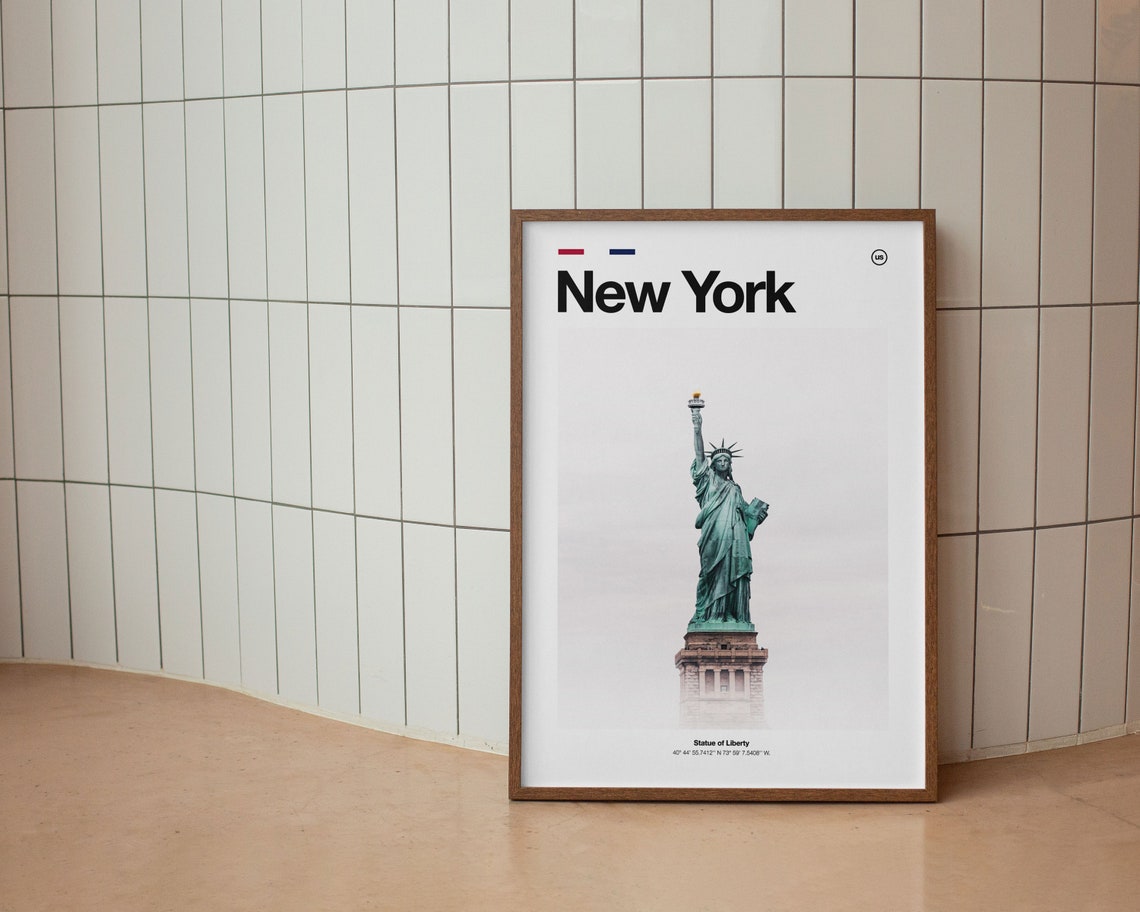 Statue Of Liberty Poster New York Poster Statue Of Liberty Gift New York Print Gift Travel Poster City Wall Art Minimalist City Poster - Image 4