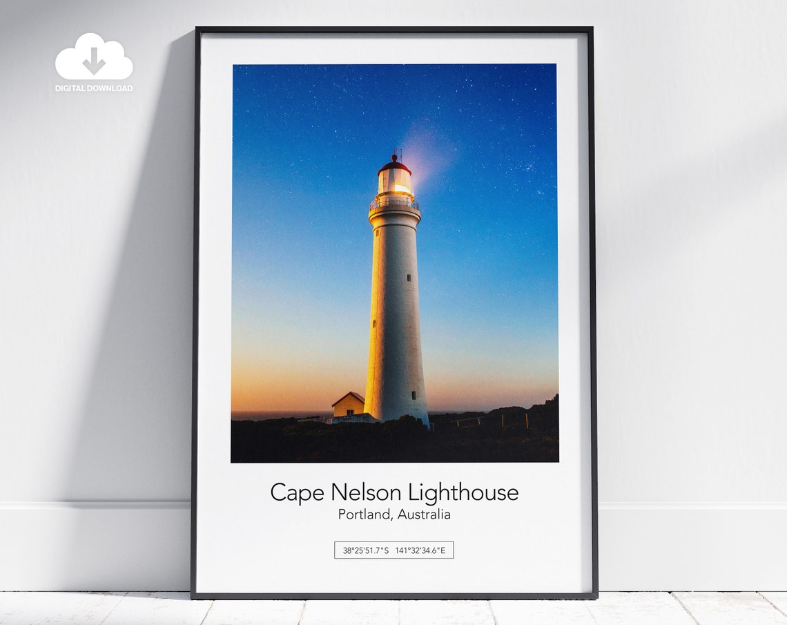 Cape Nelson Lighthouse Starry Night Portland Australia Photo Poster