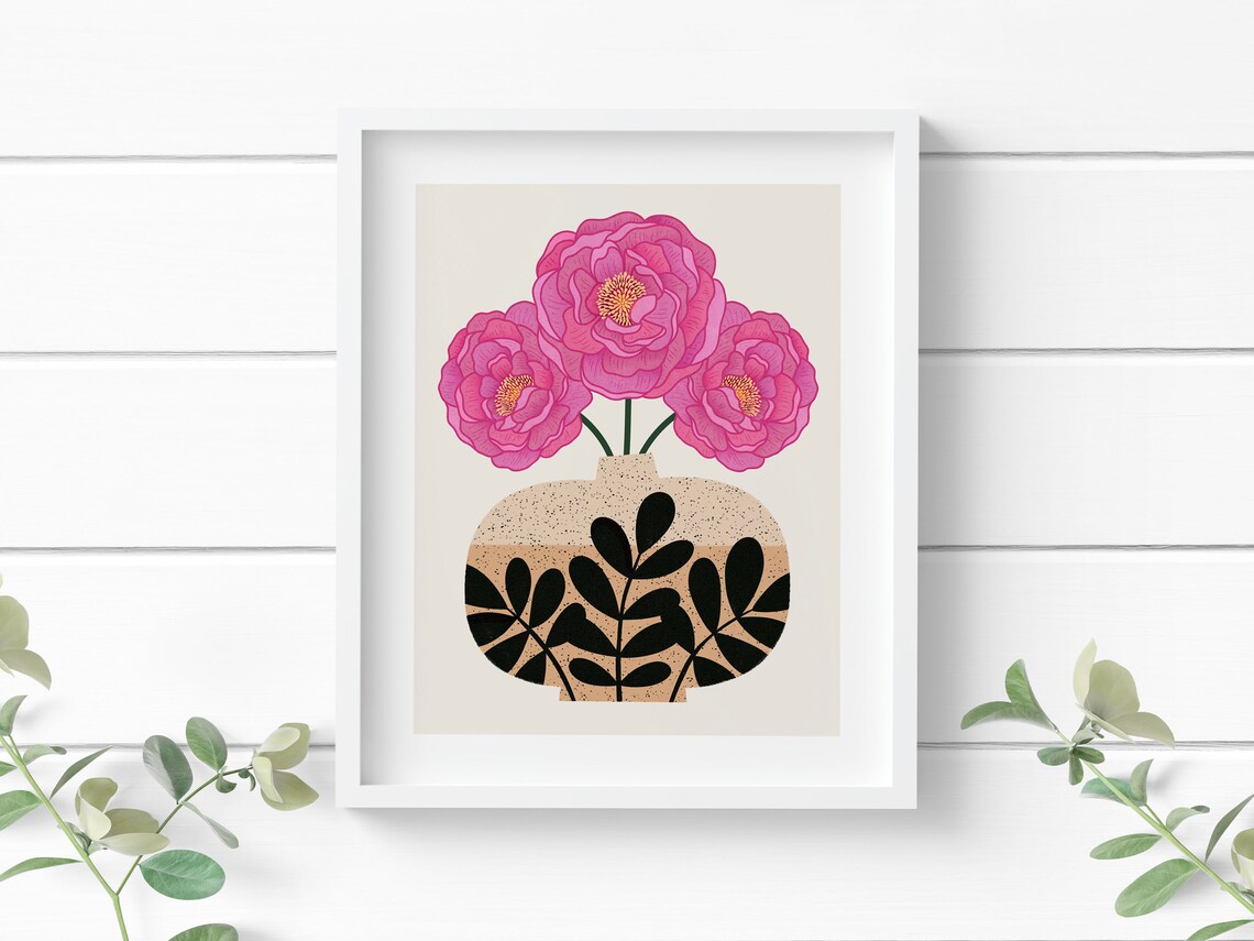 Flowers In Vase Series I, Botanical Art Print - Image 3