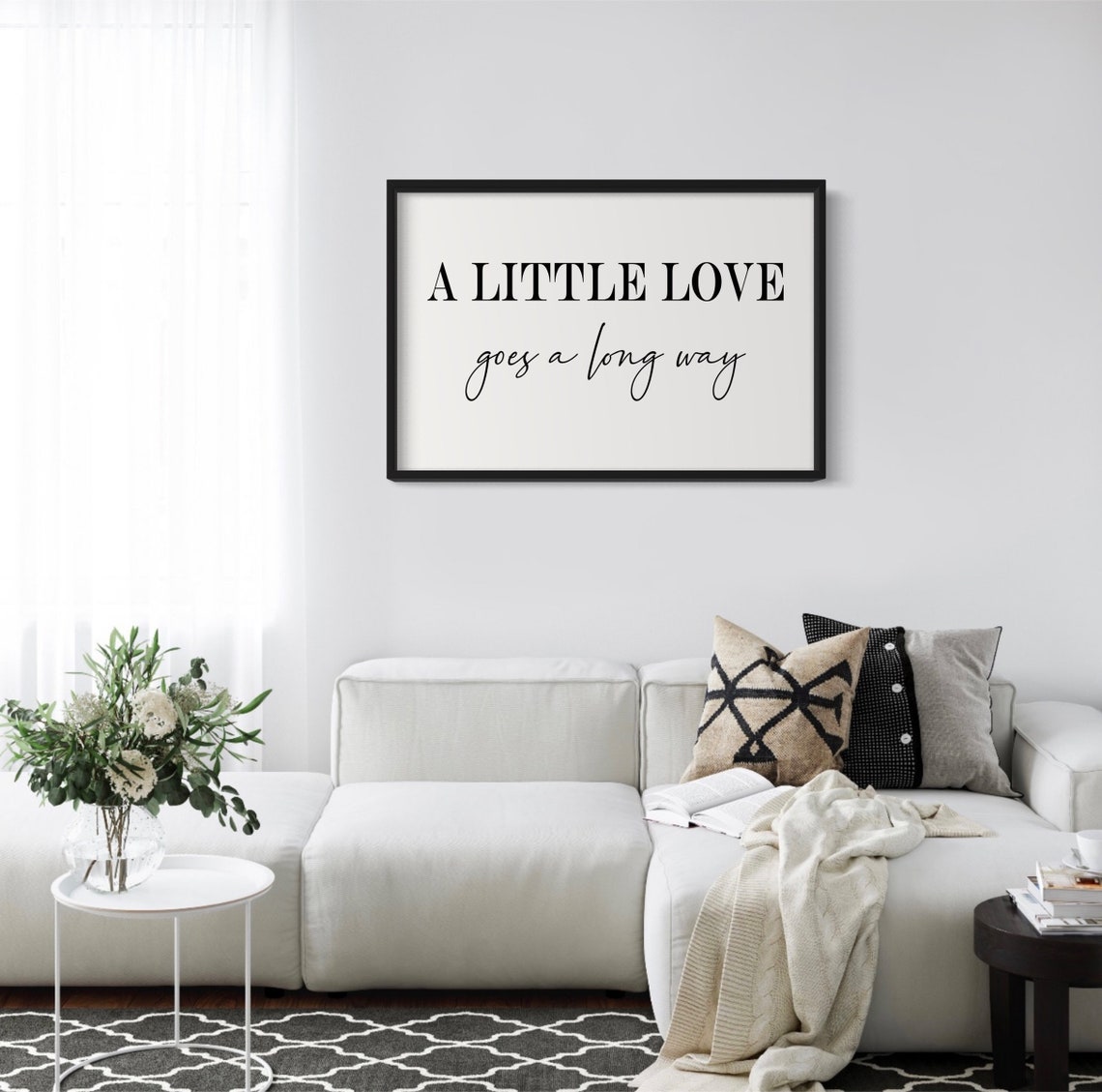 A Little Love Goes a Long Way Serif Script Mix Love Quote Poster - Image 2