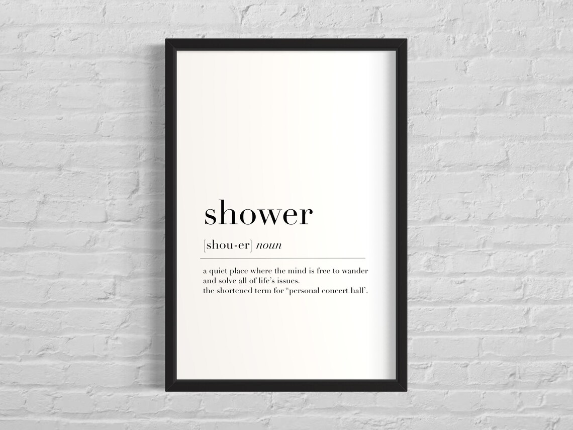 Shower Definition Funny Personal Concert Hall Bathroom Quote Poster