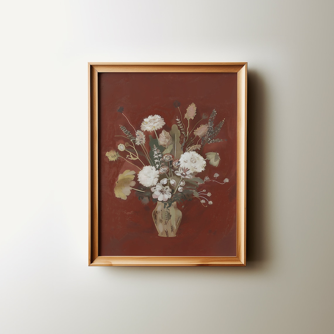 Vintage Victorian Botanical Bouquet, Cottage Core Art Print
