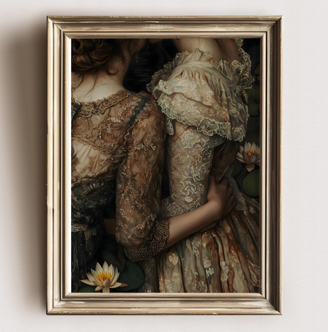 Girlfriends Dark Academia Gothic Lake Art Print - Image 3