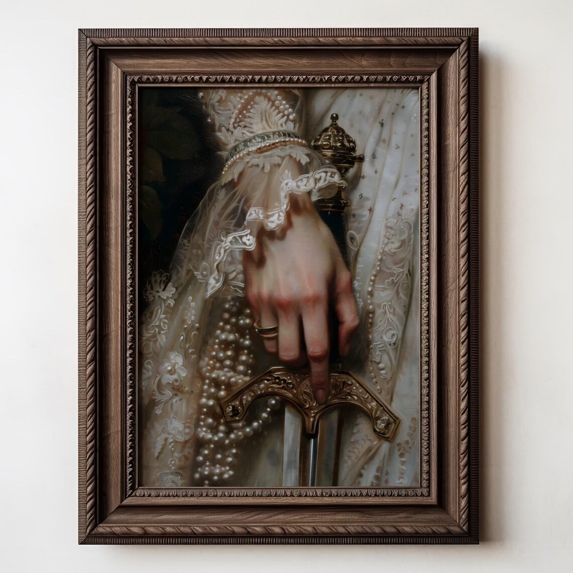 Victorian Woman With Sword, Moody Wall Art Print