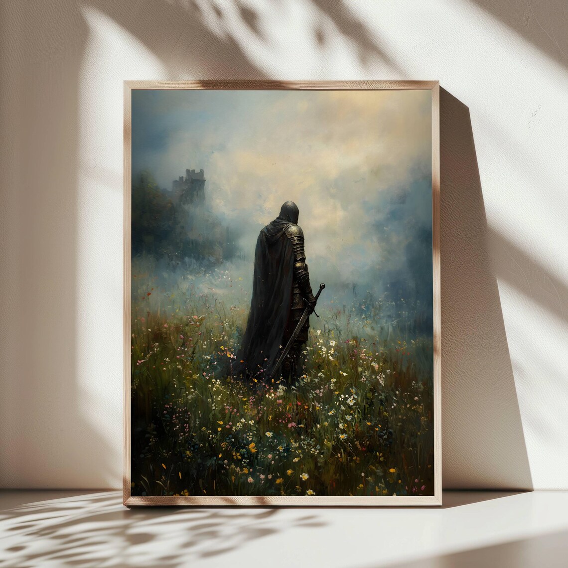 Medieval Knight Art Print, Dark Academia Goth Decor - Image 3