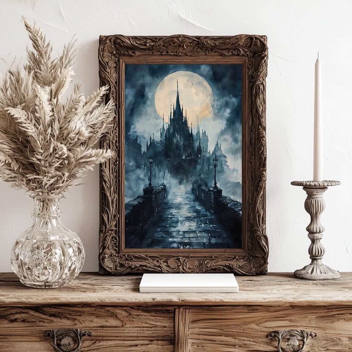 Vampire Castle Art Moody Gothic Decor Victorian Painting Dark Academia Art Draculas Castle Print Gothic Home Decor Gift - Image 2