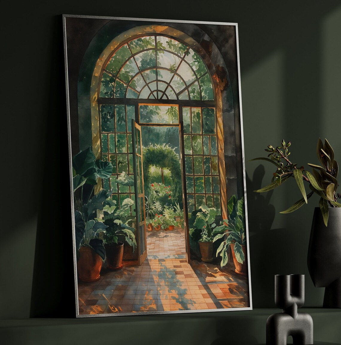Light Academia Greenhouse Botanical Art Print - Image 3