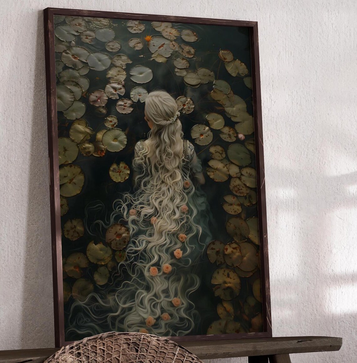 Ophelia Dark Academia Lake Gothic Victorian Art Print