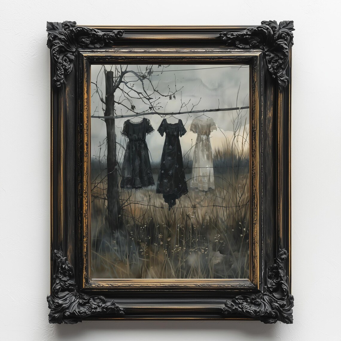 Laundry On A Line Gothic Victorian Decor Art Print - Image 2