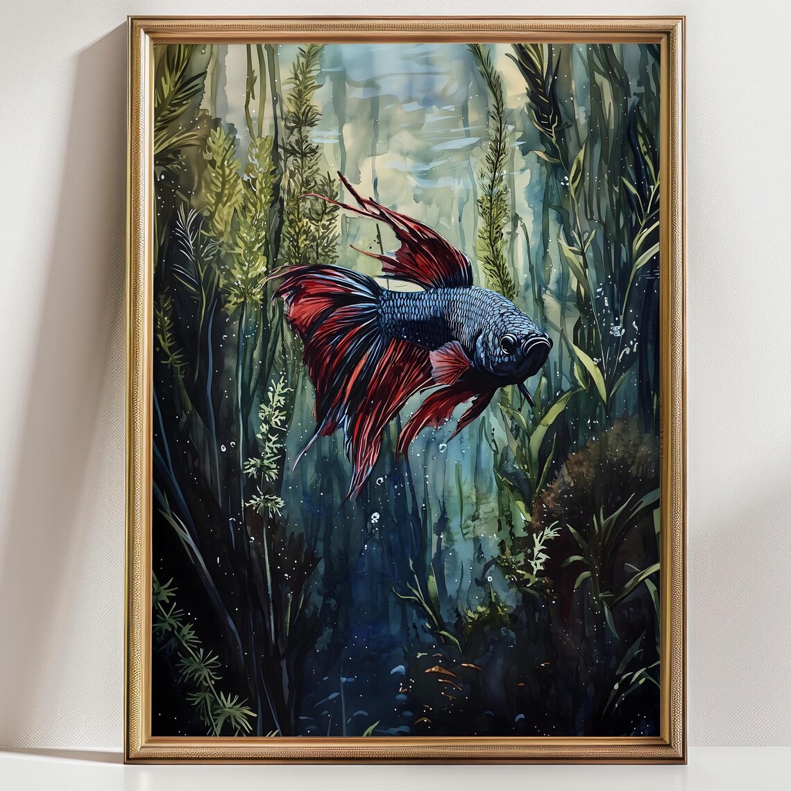 Aquarell Betta Fisch Painting Betta Fish Watercolor Print Of Fish Aquarium Painting Betta Art Aquarium Lover Gift For Betta Fisch Owner