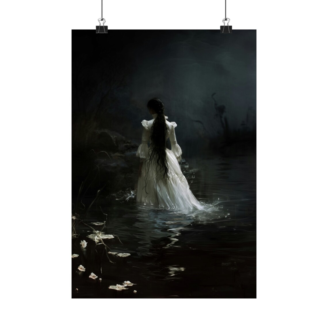Dark Lake Gothic Victorian Art Print, Dark Academia - Image 2