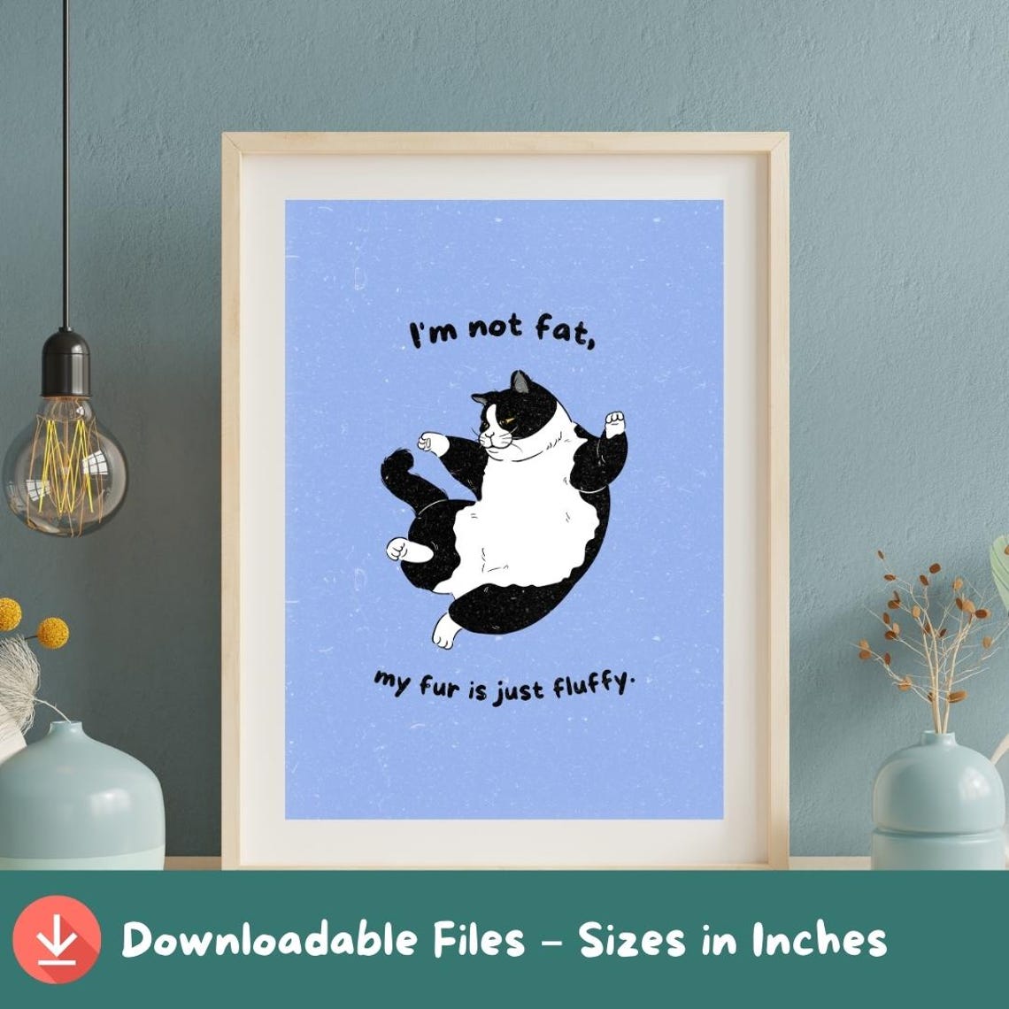 Funny Fluffy Cat Art Print A2a5 Sizes