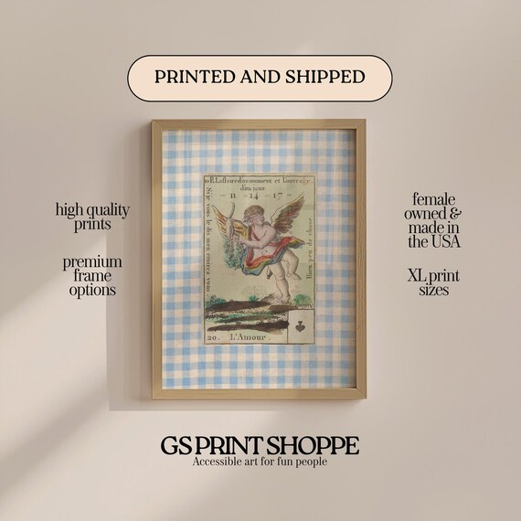 L'Amour Cupid Blindfolded Vintage French Playing Card Art Print