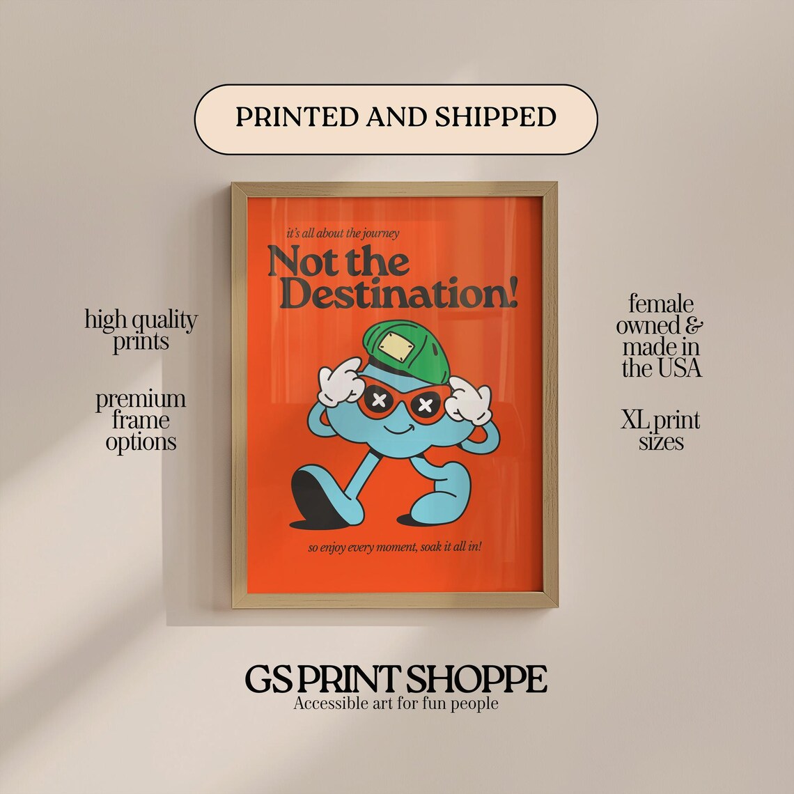 Orange Not The Destination Journey Quote Blob Character Poster