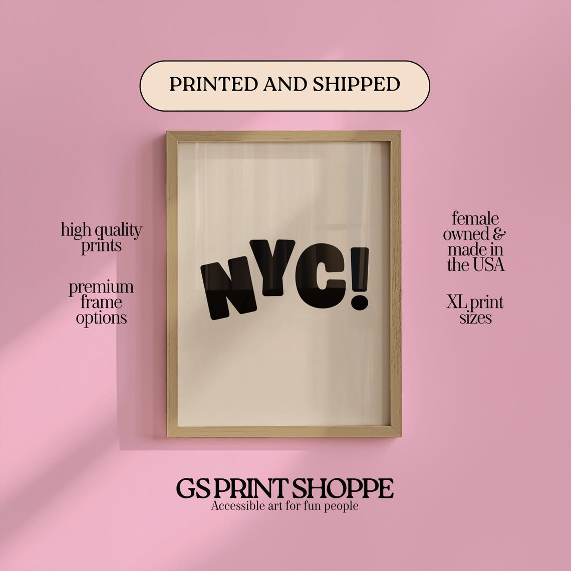 NYC Chunky Retro Typography Bold City Nickname Statement Poster