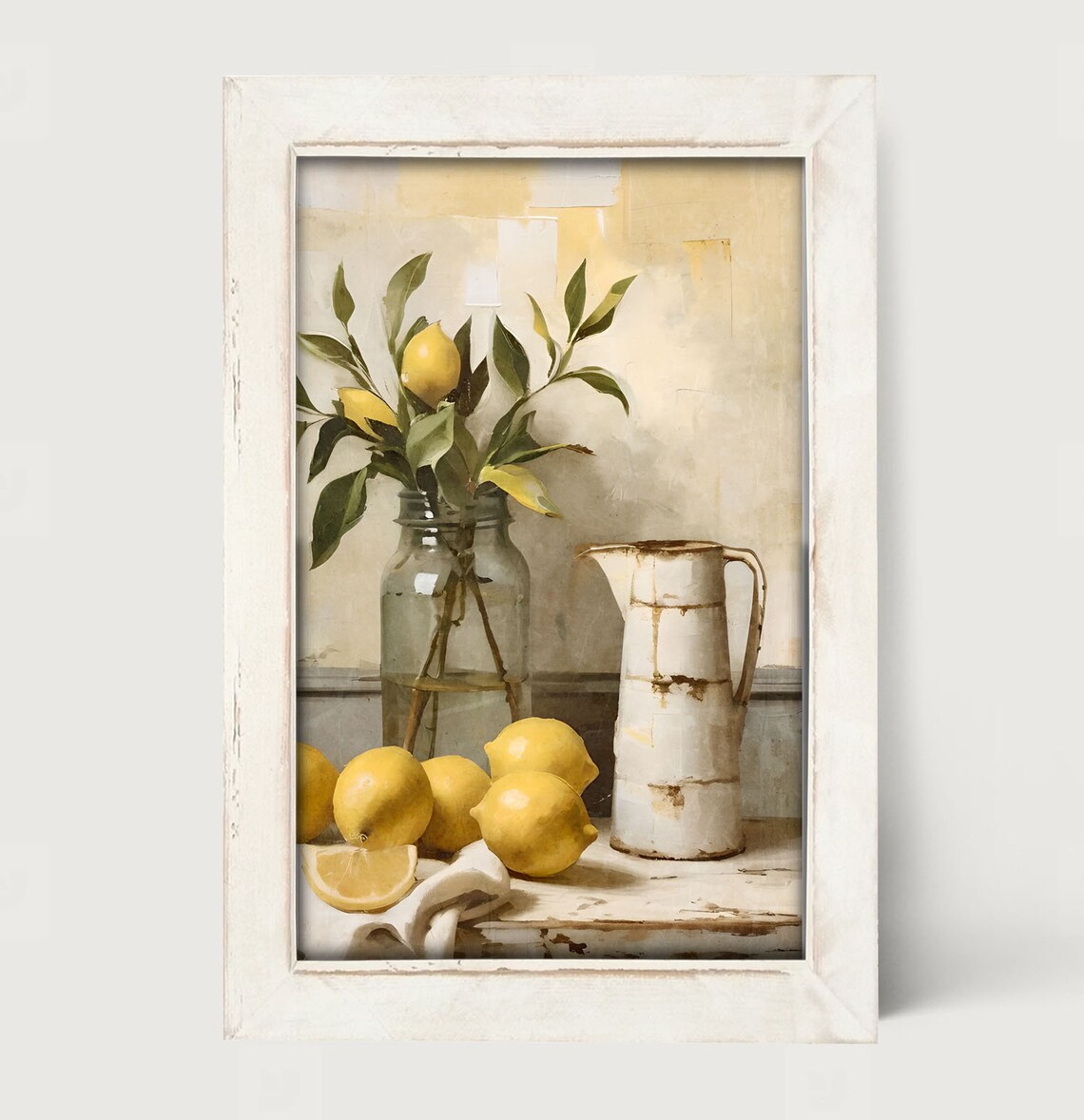 Lemon Branch Vase Art Print, Botanical Kitchen Decor - Image 3