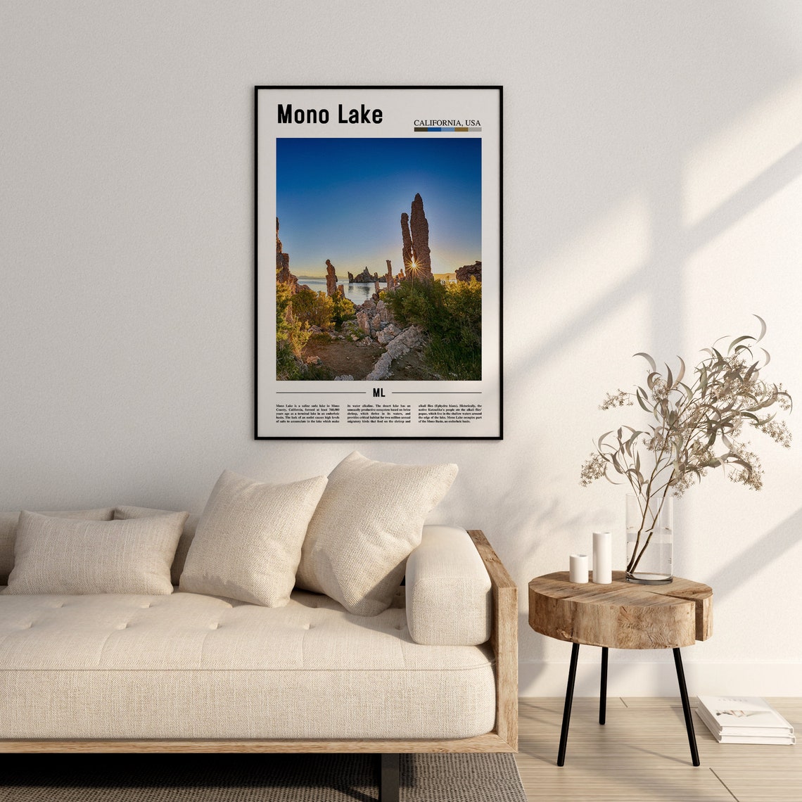 Mono Lake Print Mono Lake Poster Mono Lake Wall Art Minimal Travel Print Minimal City Poster Travel Destination Oil Painting Poster - Image 2